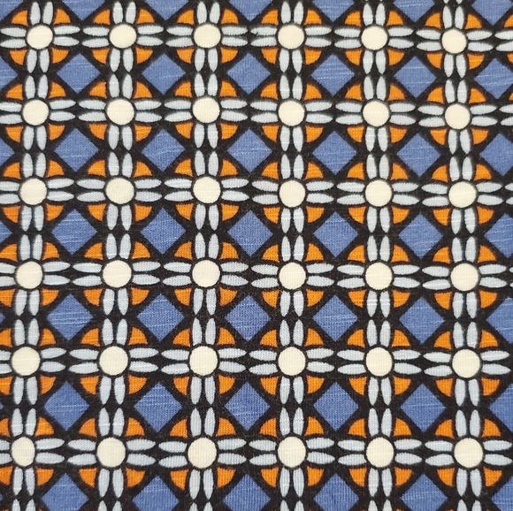 T by Talbots Bright Geometric Print Split-neck Top - Picture 6 of 7